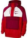 Double Swoosh Anorak Hoodie Windbreaker Red Burgundy - NIKE - BALAAN 1