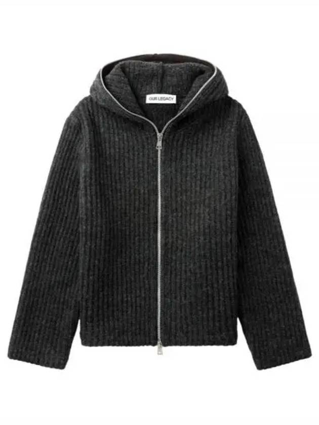 Antracite Mega Rib Wool Cardigan Grey - OUR LEGACY - BALAAN 2