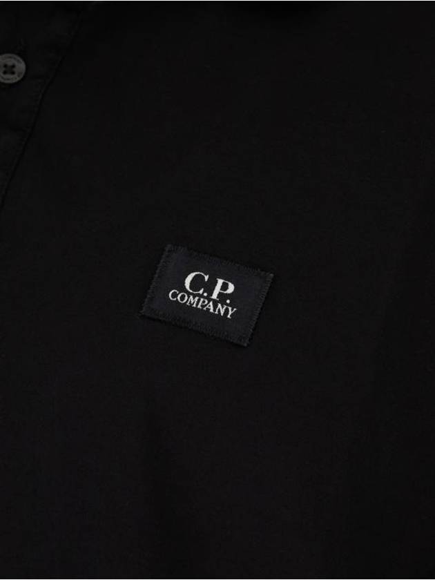 Logo Patch Polo Shirt Black - CP COMPANY - BALAAN 4