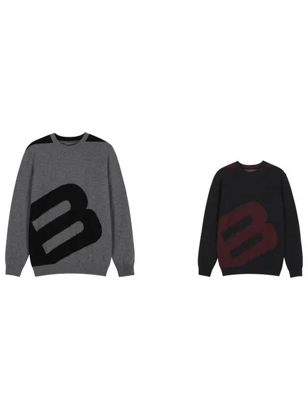 B LOGO POINT WIND BLOCK ROUND NECK SWEATERBDWMSW54 - BALLISTIC - BALAAN 3