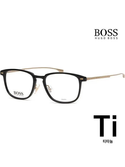 Eyewear Square Eyeglasses Black Gold - HUGO BOSS - BALAAN 2