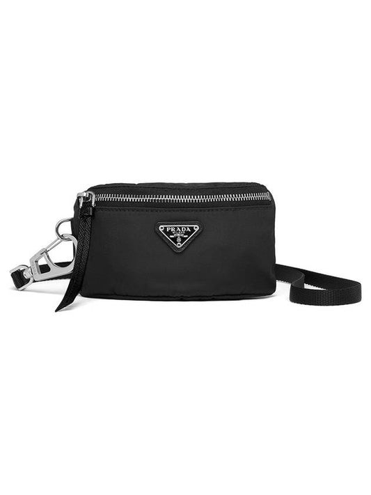 Nylon Strap Mini Pouch Bag Black - PRADA - BALAAN.