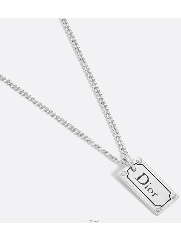 Plate Pendant Necklace Silver - DIOR - BALAAN 4