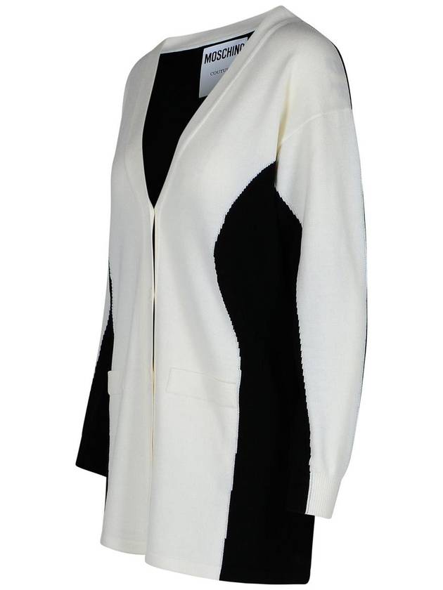 Moschino White Virgin Wool Cardigan - MOSCHINO - BALAAN 2