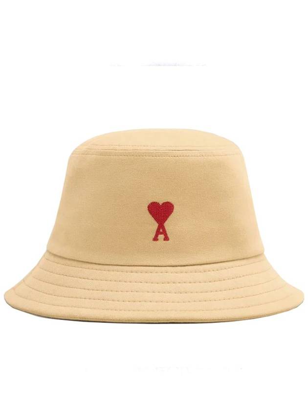 De Coeur Embroidered Bucket Hat Sand - AMI - BALAAN 2