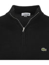 Classic Fit Half Zip Up Knit Top Black - LACOSTE - BALAAN 4