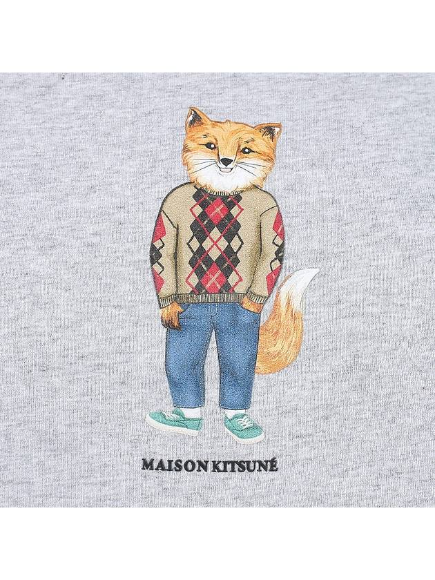 Dressed Fox Print Short Sleeve T-Shirt Grey Melange - MAISON KITSUNE - BALAAN 7