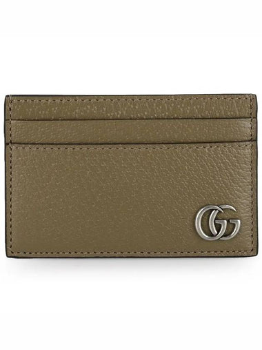 GG Marmont Logo Card Wallet Taupe - GUCCI - BALAAN 1