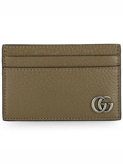 GG Marmont Logo Card Wallet Taupe - GUCCI - BALAAN 2