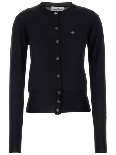 Bea Embroidered Logo Cardigan Black - VIVIENNE WESTWOOD - BALAAN 2