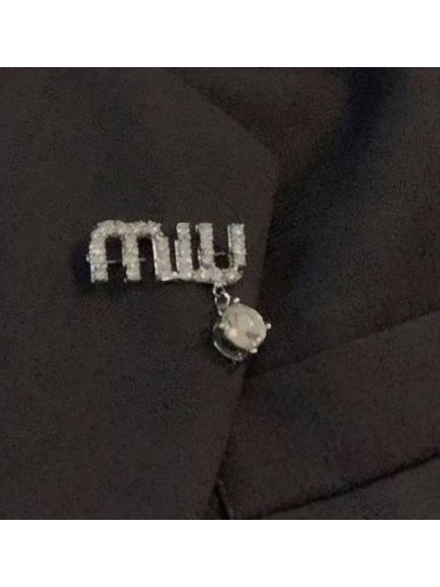 crystal logo brooch silver - MIU MIU - BALAAN 8