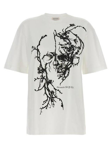 Skull Graphic Print Short Sleeve T-Shirt White - ALEXANDER MCQUEEN - BALAAN 1