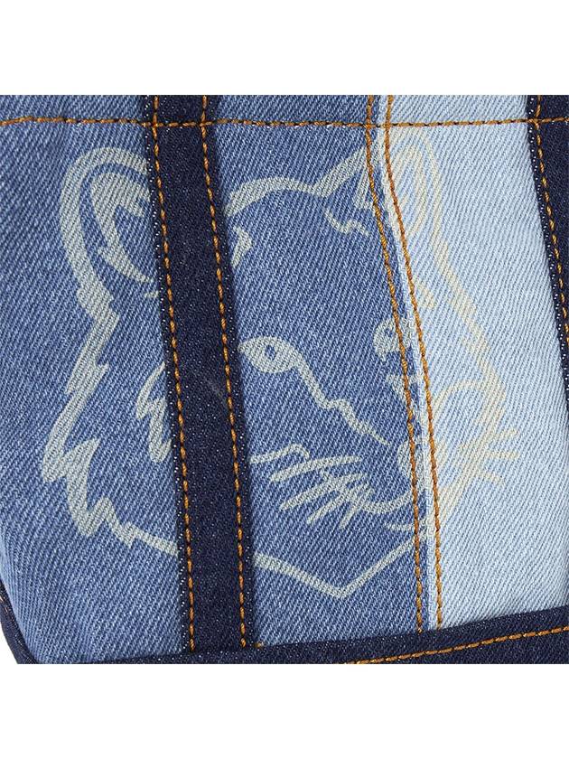 Fox Head Denim Tote Bag Blue - MAISON KITSUNE - BALAAN 8