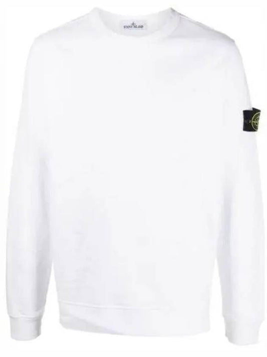 Brushed Cotton Fleece Garment Dyed Crewneck Sweatshirt White - STONE ISLAND - BALAAN 2