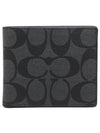 Signature Leather Bifold Card Holder Black - COACH - BALAAN 1