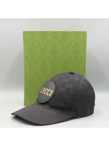 576253 Black GG Canvas Ball Cap Hat - GUCCI - BALAAN 1