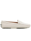 Women's Gommino Leather Driving Shoes White - TOD'S - BALAAN.
