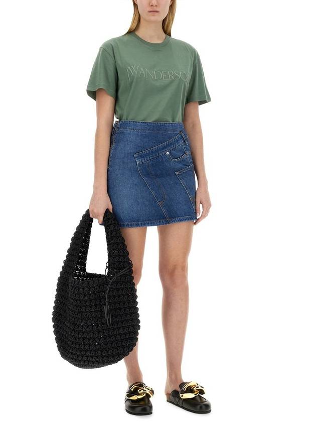 Twister Mini Denim A-Line Skirt Blue - JW ANDERSON - BALAAN 3