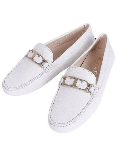 Women's Gommino Leather Driving Shoes White - TOD'S - BALAAN 2