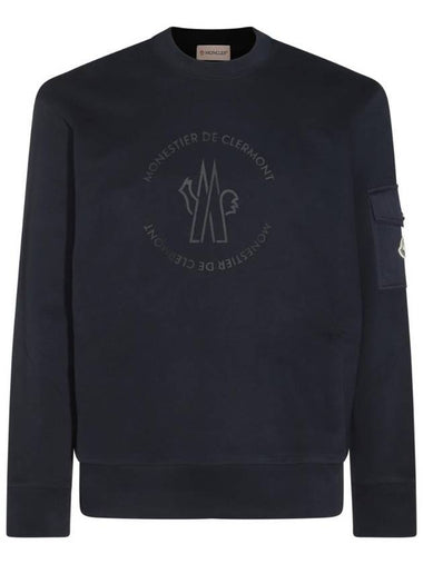 Cotton Sweatshirt Navy - MONCLER - BALAAN 1