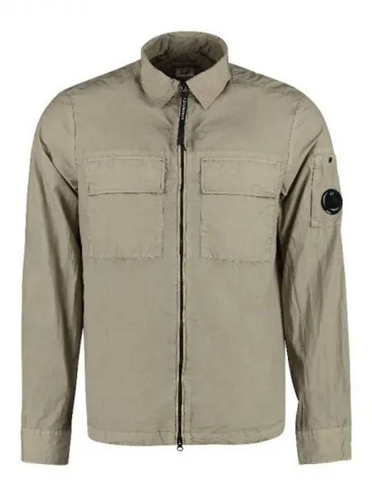 Taylon L Lens Shirt Zip Up Jacket Beige - CP COMPANY - BALAAN 2