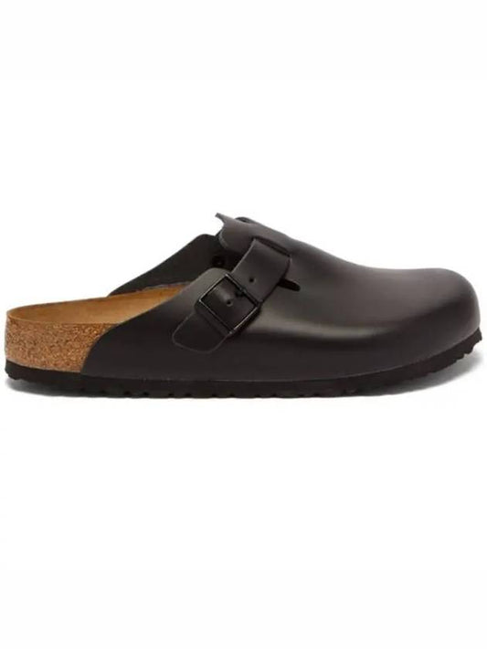Boston Boston Smooth Black Leather Buckle Strap Bloafer Sandals - BIRKENSTOCK - BALAAN 1