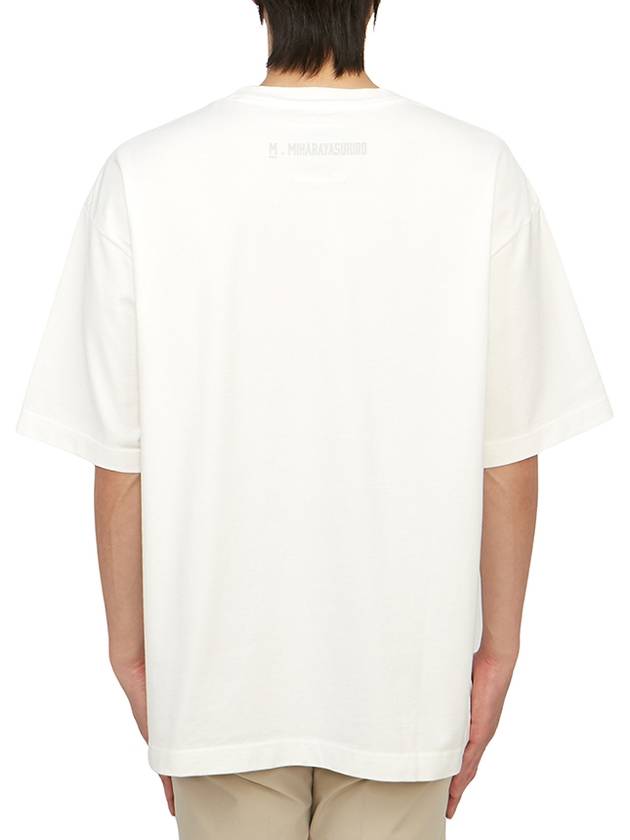 Graphic Print Cotton Short Sleeve T-Shirt White - MAISON MIHARA YASUHIRO - BALAAN 4