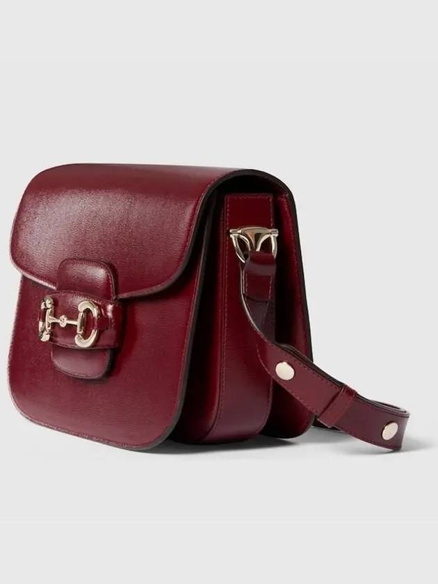 Horsebit 1955 Small Leather Shoulder Bag Rosso Ancora Red - GUCCI - BALAAN 3