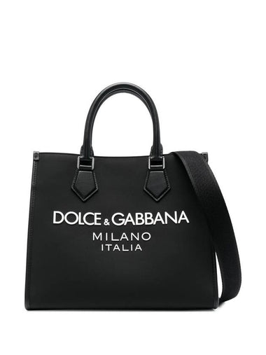 logo print tote bag black - DOLCE&GABBANA - BALAAN 1