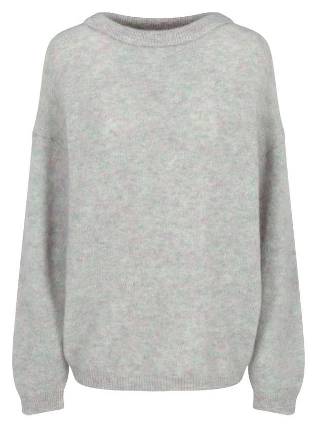 Mohair Wool Crew Neck Knit Top Soft Green Melange - ACNE STUDIOS - BALAAN 1