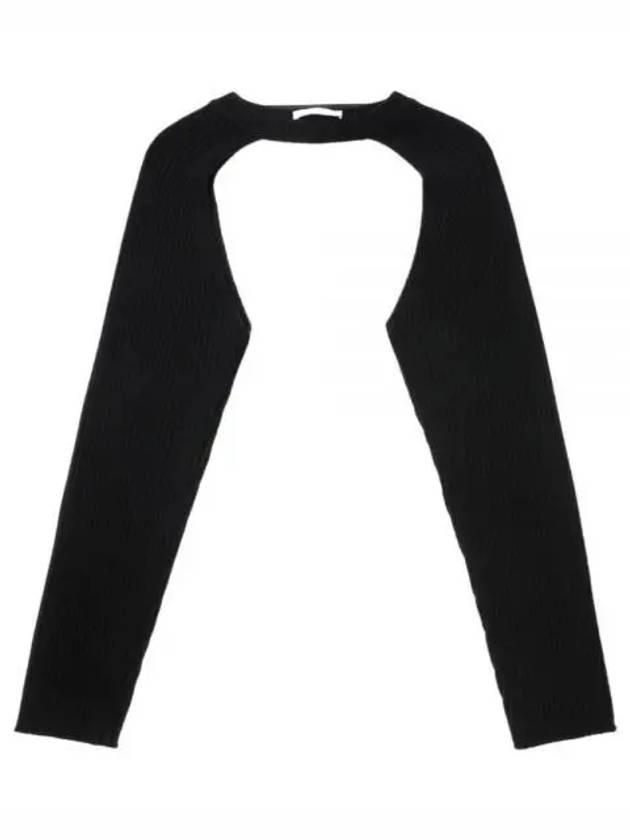 Rib Knit Shrug Long Sleeve T-Shirt Black - HELMUT LANG - BALAAN 2