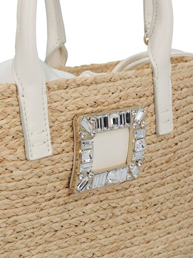 Women's VIVSKATE Straw Small Tote Bag Beige - ROGER VIVIER - BALAAN 5