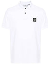 Pique Stretch Cotton Short Sleeve Polo Shirt White - STONE ISLAND - BALAAN 2