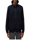 Logo Cotton Fleece Zip Up Hoodie Navy - MONCLER - BALAAN 2