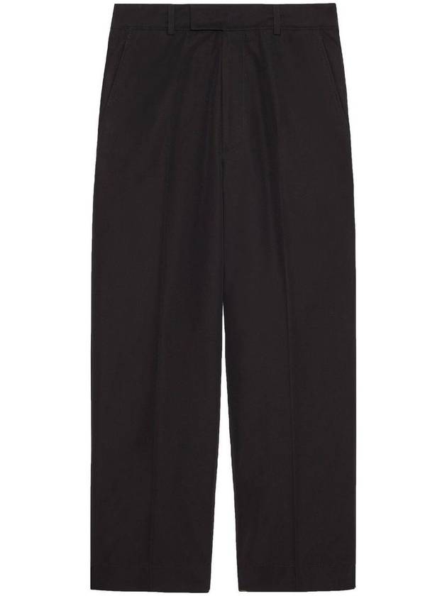 Men's Cotton Poplin Cropped Straight Pants Black - GUCCI - BALAAN 4