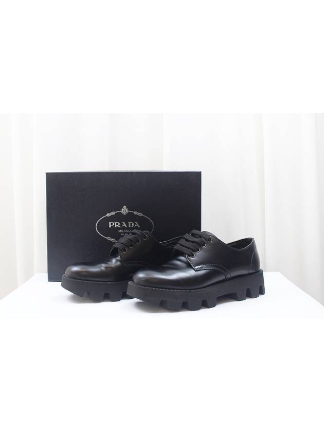 Back Logo Oversole Derby Shoes Black 2EE332 - PRADA - BALAAN 2