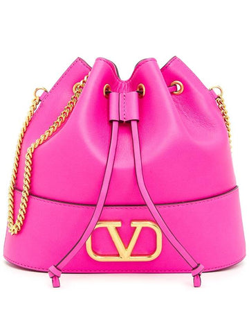 V Logo Mini Bucket P0T83HPF UWT Women's Chain Shoulder Bag - VALENTINO - BALAAN 1