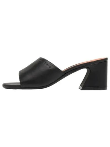 Nappa leather logo mule sandals black - MARNI - BALAAN 1