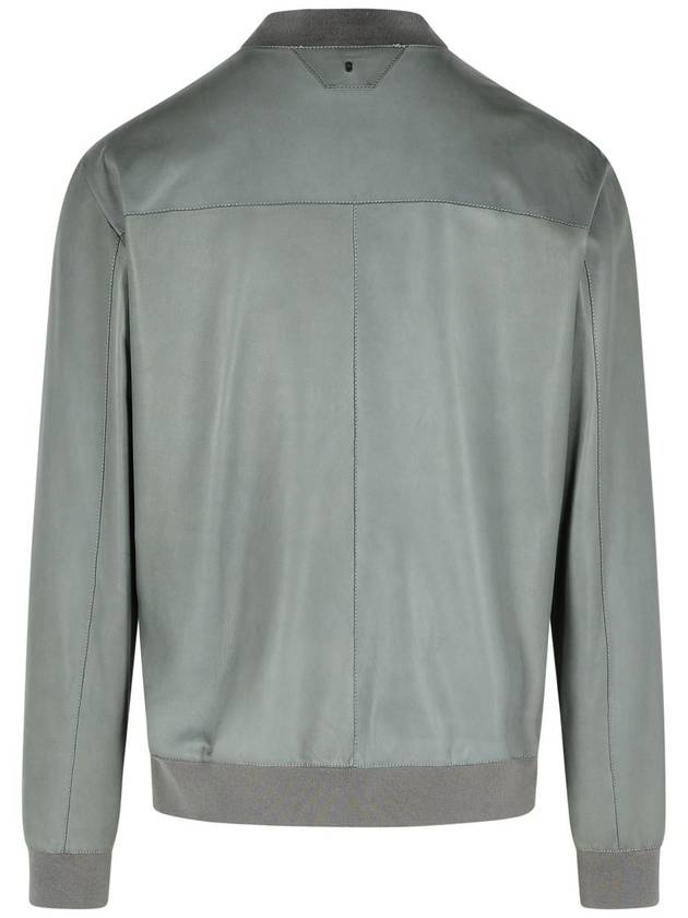 Salvatore Santoro Grey Leather Bomber Jacket - SALVATORE SANTORO - BALAAN 3