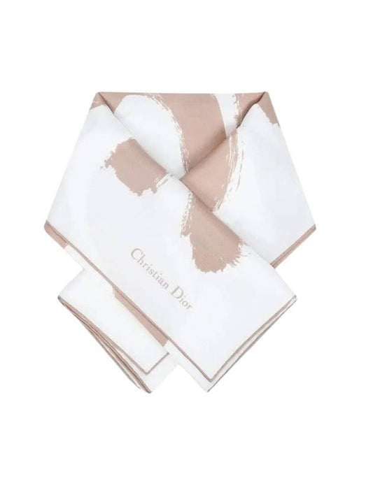 Miss Dior Graffiti 70 Square Silk Twill Scarf Rose White - DIOR - BALAAN 1