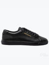 Andy Embossed Logo Leather Low Top Sneakers Black - SAINT LAURENT - BALAAN 2