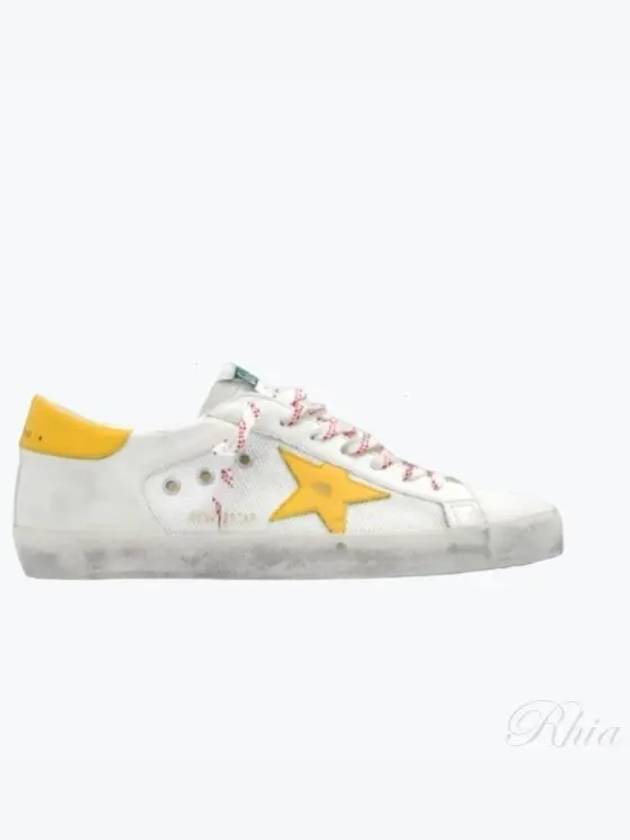 Superstar Leather Mesh Low Top Sneakers Yellow White - GOLDEN GOOSE - BALAAN 2