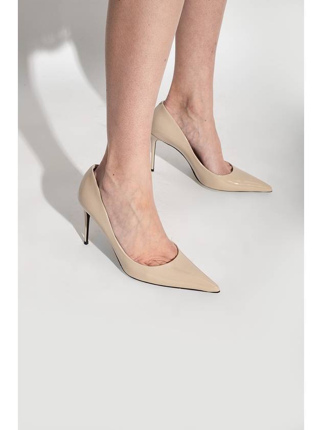 Women's Polished Calfskin Pumps Heel Beige - DOLCE&GABBANA - BALAAN 3