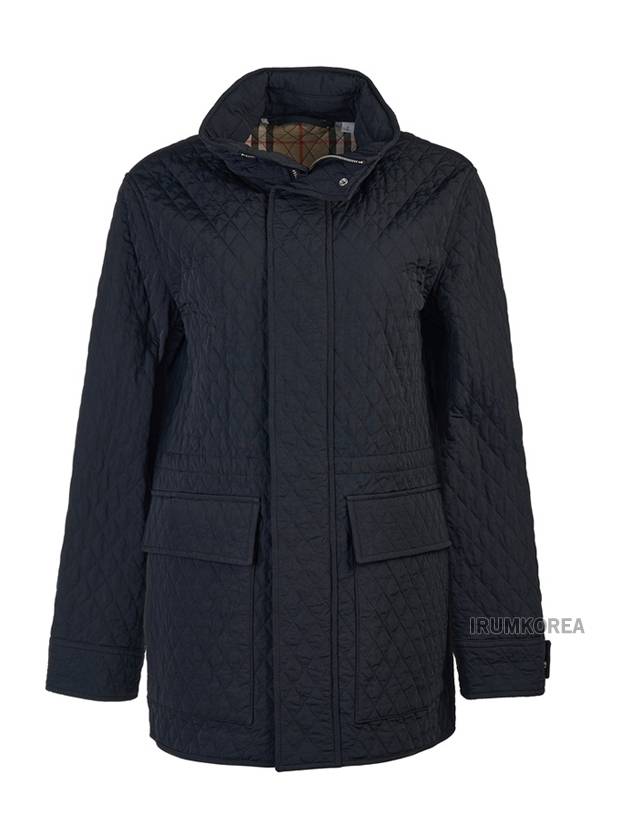 Check Hooded Quilted Jacket Black - BURBERRY - BALAAN 2