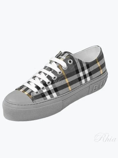 Vintage Check Cotton Low Top Sneakers Grey - BURBERRY - BALAAN 2