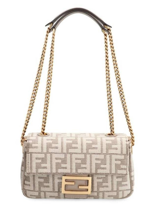 FF Motif Baguette Shoulder Bag Beige - FENDI - BALAAN 1