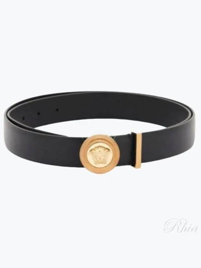 Medusa Logo Buckle Leather Belt Black - VERSACE - BALAAN 2