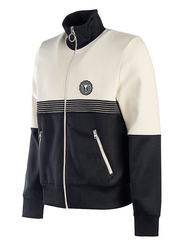 Logo Zip-Up Jacket White Black - AMI - BALAAN 3