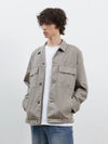 Denim Pigmented Loose Safari Jacket Beige - CORK - BALAAN 1