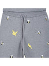 Bird Bee Embroidered Loopback Cotton Sweat Shorts Grey - THOM BROWNE - BALAAN 8